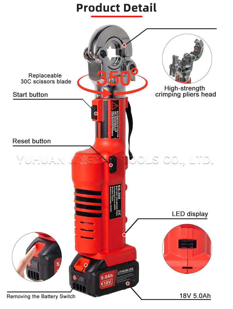 ES-300/30C Brushless Electric Hydraulic Crimping and Cutting Tool 6 Tons Dual-Head Set for Copper Aluminum Lugs up to 300mm² supplier