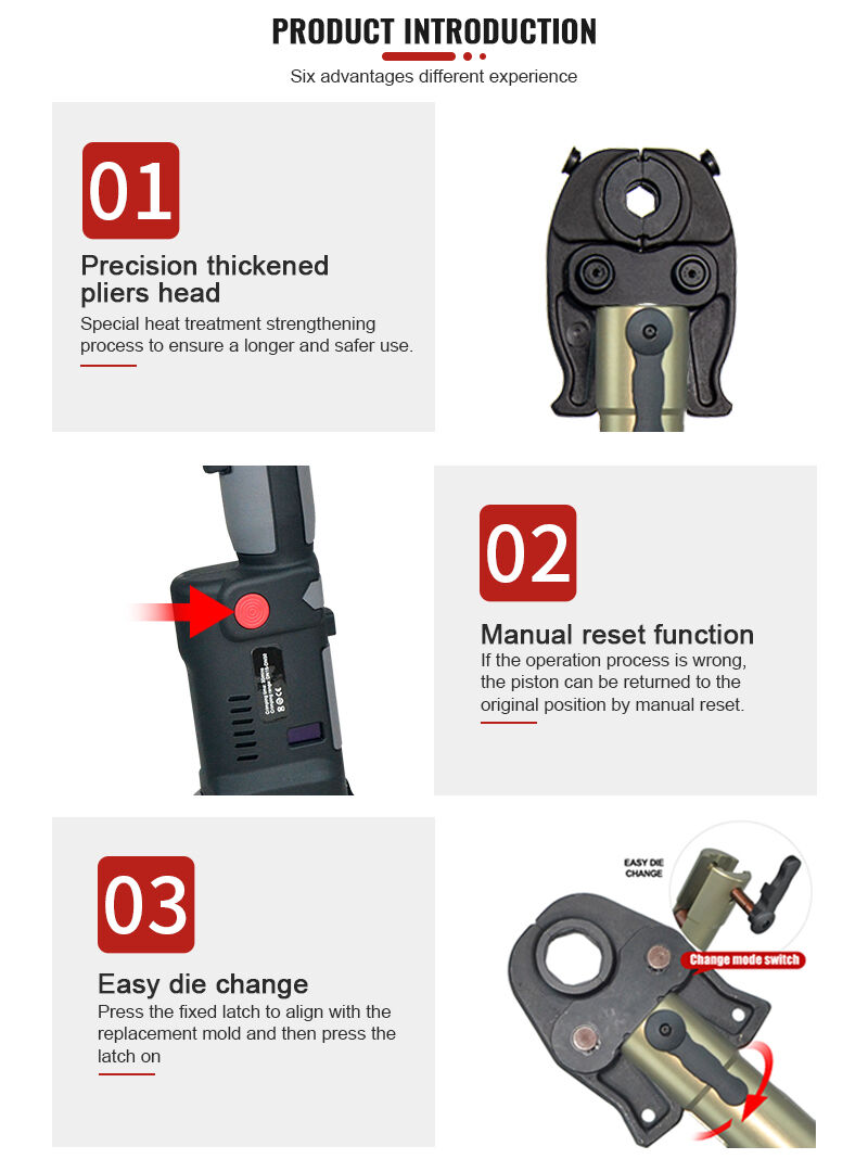 GES-1550 Battery Electric 3-in-1 Hydraulic Tool Cable Crimping Tool Cable Cutting Copper Pipe Plumbing Press Fitting Tool details