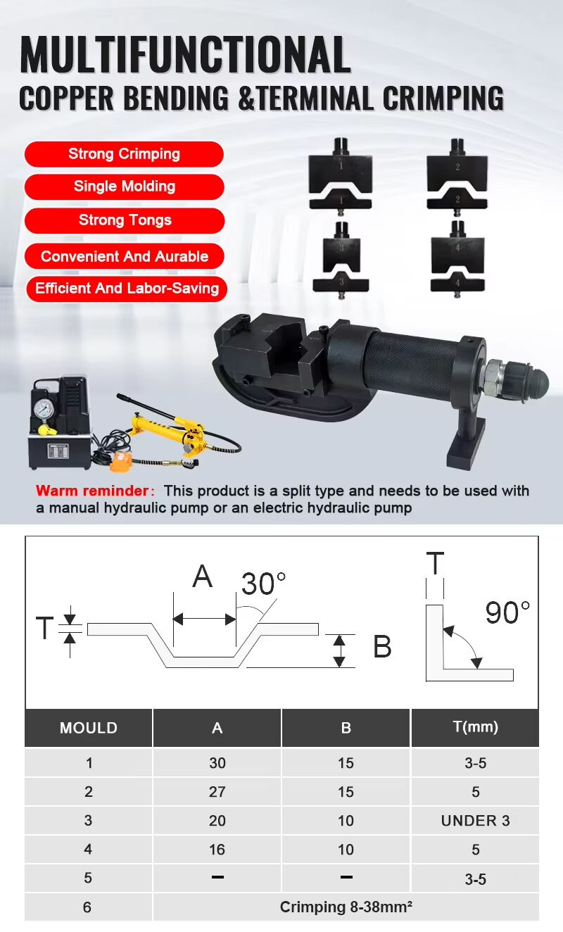 CBC-25 Hydraulic Copper Busbar Bending Machine Multi-function Bender Tool Suitable for 5mm Thick CU/AL bar Processing factory