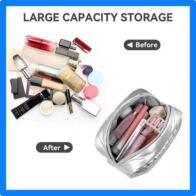 Stay trendy and organized with a stylish large travel makeup bag