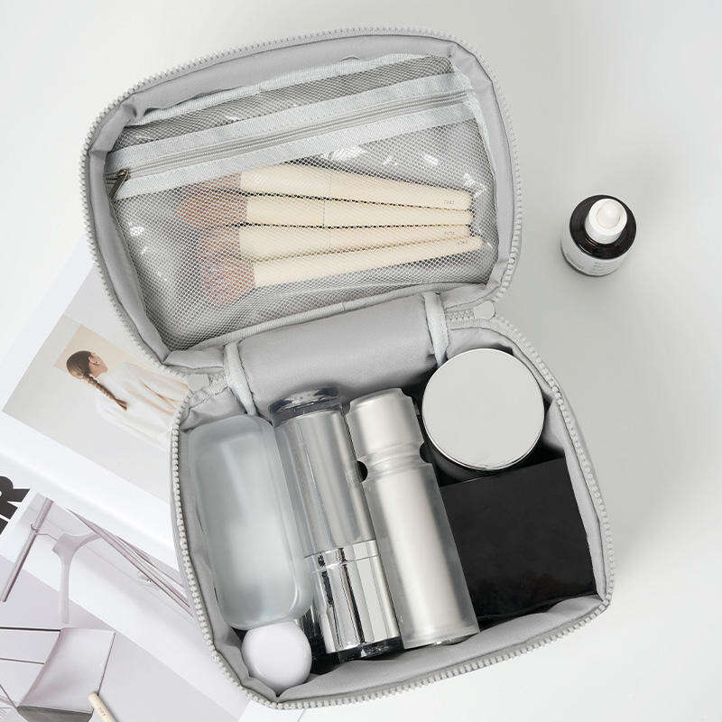 Stay on trend with a stylish quilted cosmetic case