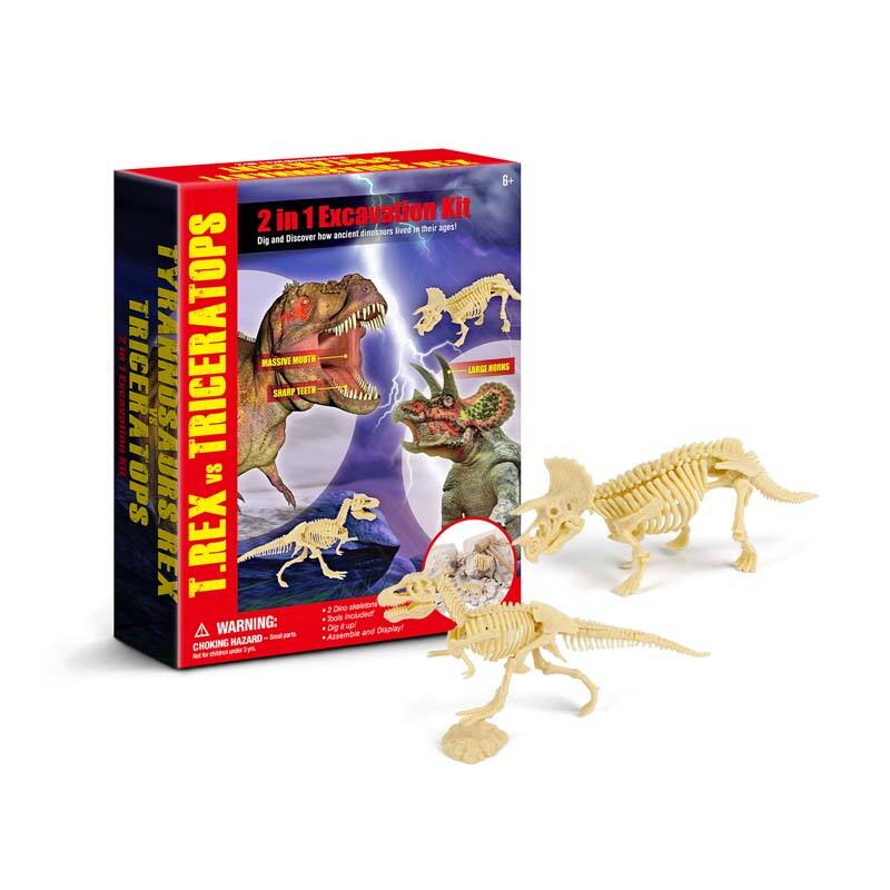 2 in 1 Excavation kit, tyrannosaurus vs pliosaurus