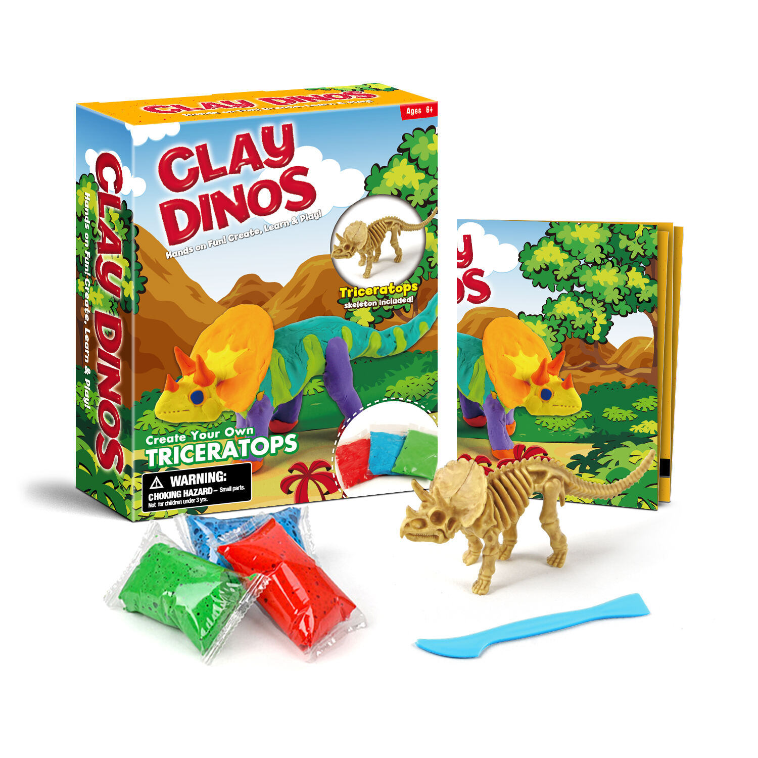 Clay Dinos-triceratops