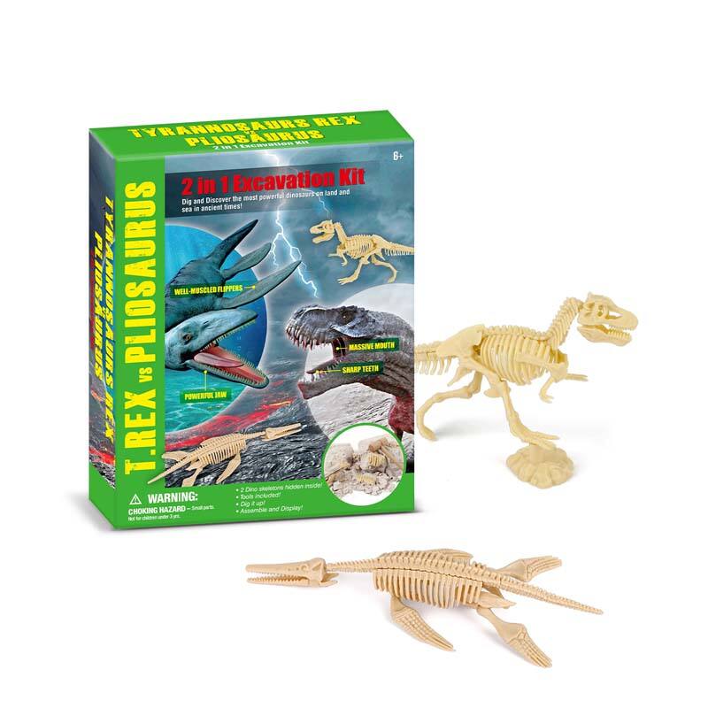 2 in 1 Excavation kit, tyrannosaurus vs pliosaurus