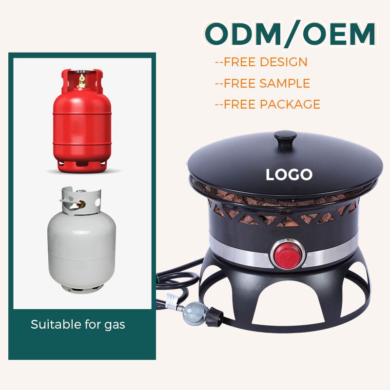 product in stock black propane portable gas fire pit wholesale for camping party with fire pot cover-2