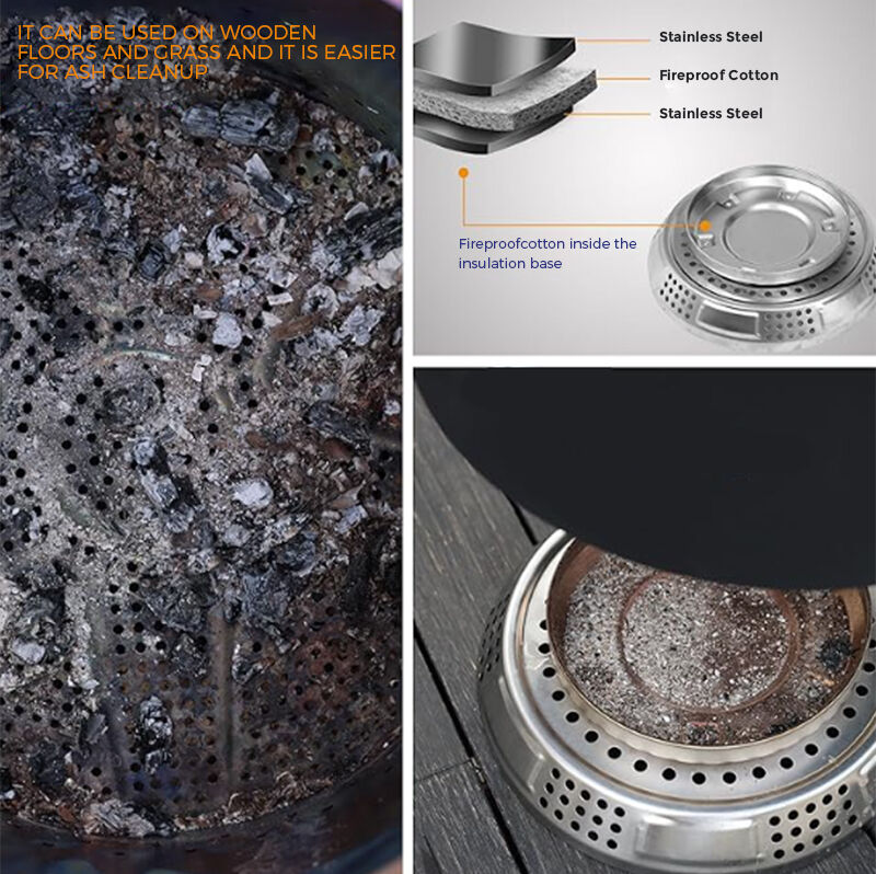 24-Inch Stainless Steel Outdoor Firepit with Low Smoke for Camping & Backyards factory