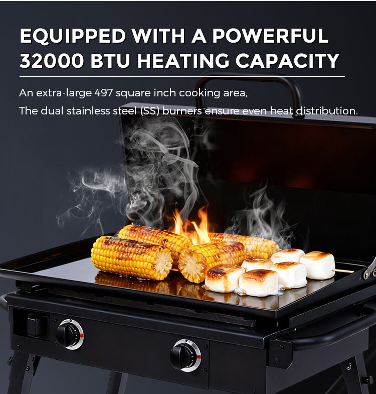 Factory Custom Commercial Stainless Steel Barbecue Cook Teppanyaki with Side Shelf supplier