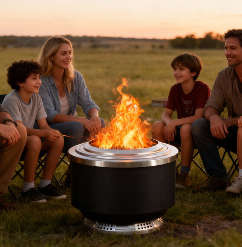 24-Inch Stainless Steel Outdoor Firepit with Low Smoke for Camping & Backyards factory