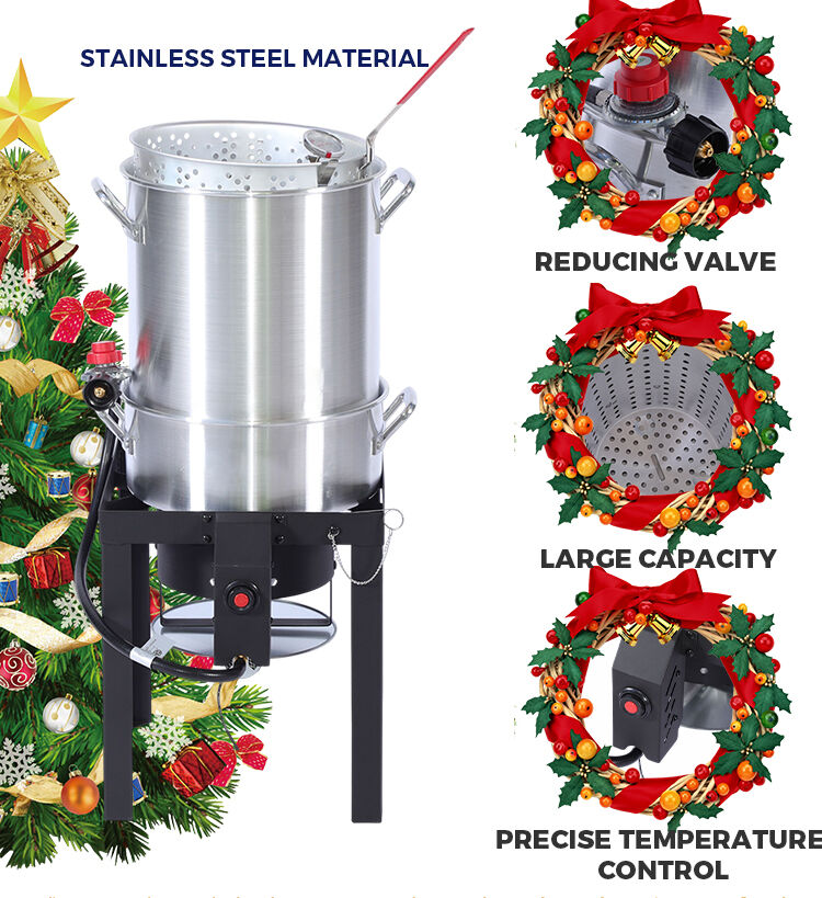 product outermust propane turkey fryer set aluminum outdoor burner pot for crawfish thanksgiving gatherings-2