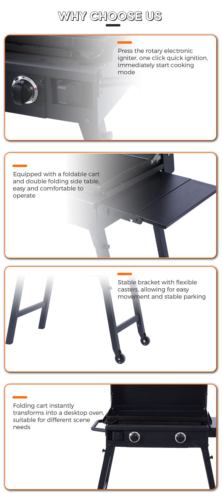 Factory Custom Commercial Stainless Steel Barbecue Cook Teppanyaki with Side Shelf manufacture