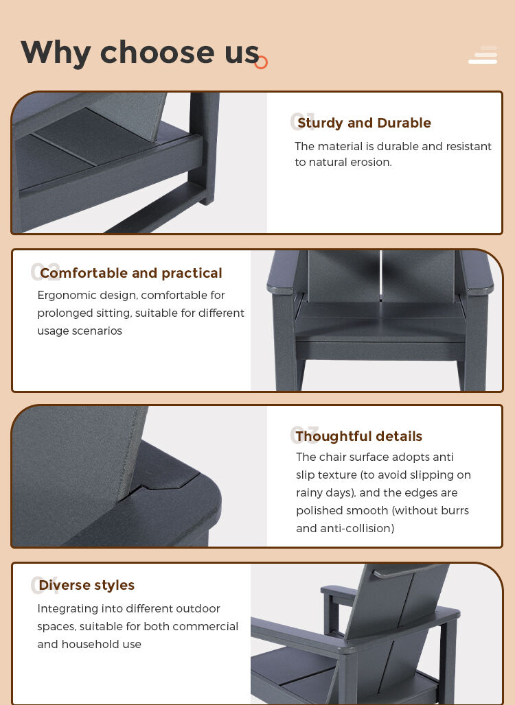 product modern design outdoor patio furniture for home park hotel and courtyard quality factory direct sales folding adirondack chair-5