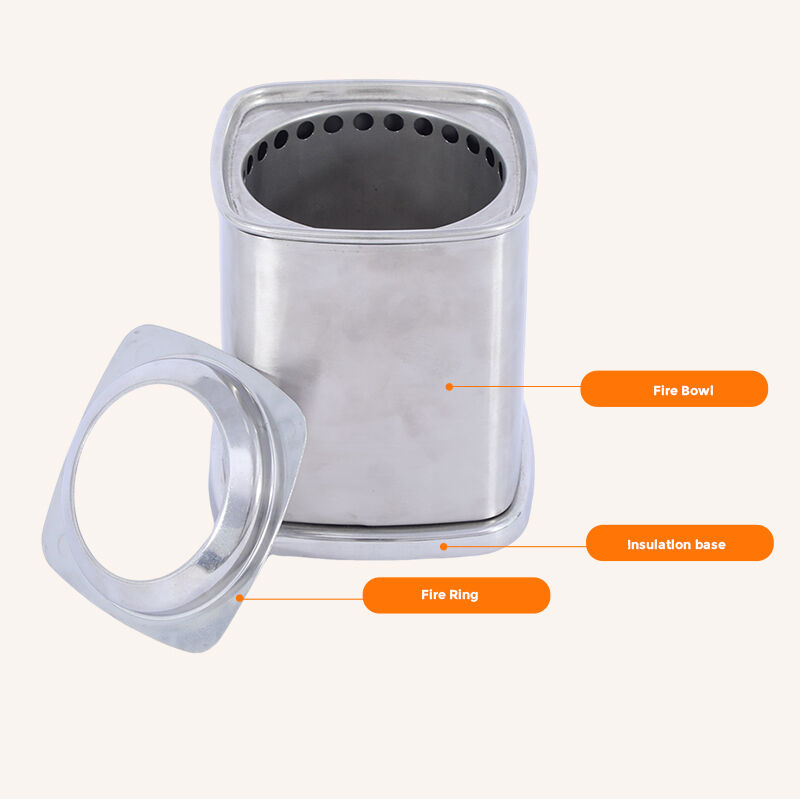 Robust Stainless Steel Tabletop Smokeless Fire Pit for Safe and Enjoyable Camping Trips manufacture