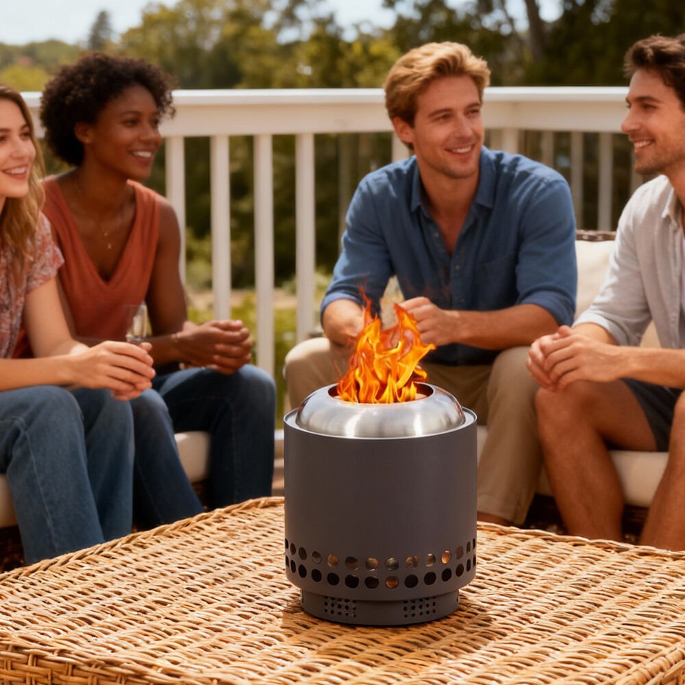 Outdoor Travel SUS Stove Tabletop Fire Pit Table Top Firepit Stainless Steel with Heat Insulation Base manufacture