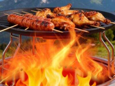Folding BBQ Grills Built with Stainless Steel Frames