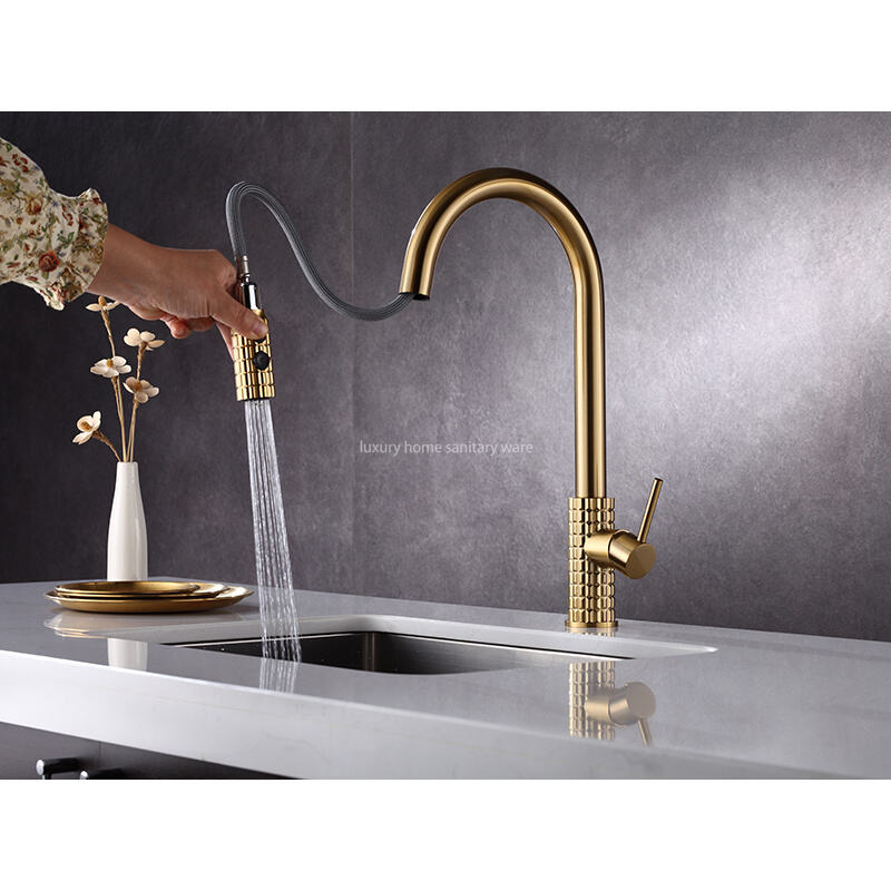 Modern Style Kitchen Faucet, Single Handle High Quality Kitchen Sink Faucet with Pull-down Sprayer factory