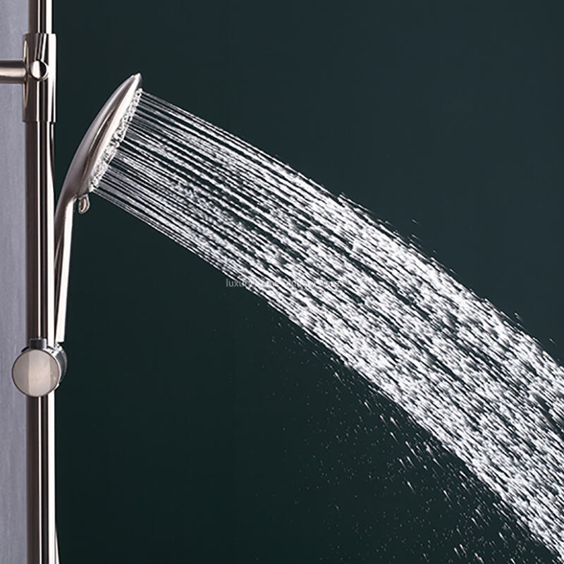 High-quality Round bar Constant Temperature Sunflower Hand-sprayed Rain Shower Faucet Kit with Adjustable Height. supplier