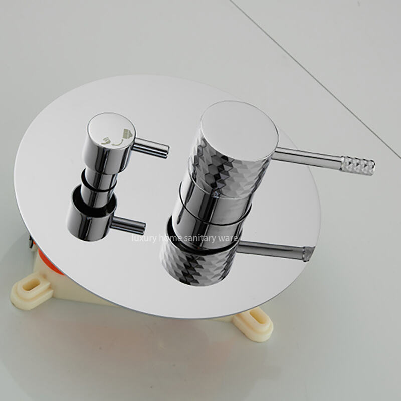 High Quality Carved Handle Electroplating Shower Set Modern Bathroom Concealed Shower Faucet Brass Bathroom Rain System Set factory