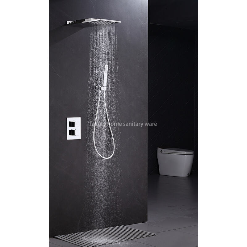 Modern Bathroom Shower Faucet Hidden Installation Luxury Shower System Large Top Spray square Shower Set supplier