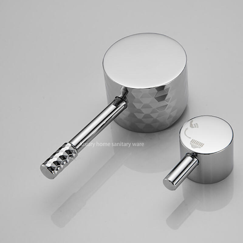 High Quality Carved Handle Electroplating Shower Set Modern Bathroom Concealed Shower Faucet Brass Bathroom Rain System Set manufacture