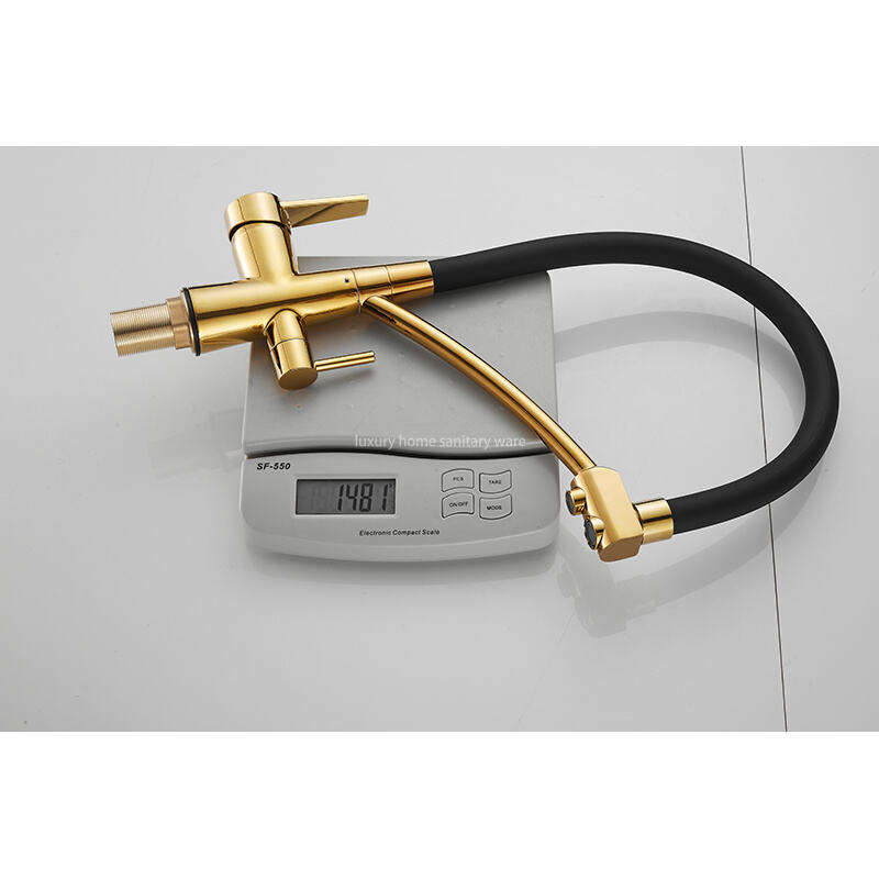 Factory Direct Pointed Four-way Hose Water Purifier-black Kitchen Faucet Universal Rotating Deck Installation factory