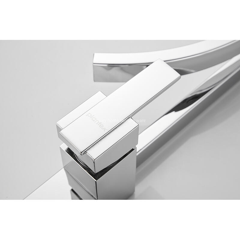 Factory Direct Creative Door Tube-electroplating Waterfall Basin Faucet Stainless Steel Bathroom Sink Mixer Faucet details