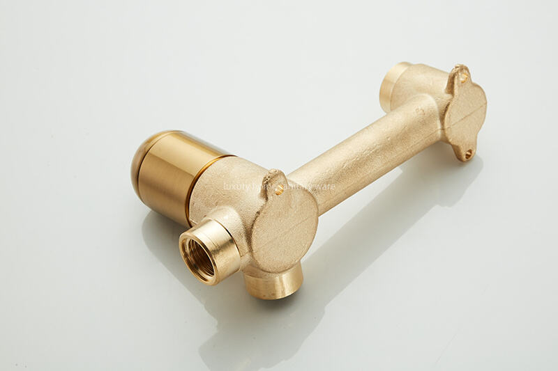 Factory Outlet Concealed Carved Handle Brushed Gold Luxury Brass Hidden Basin Bathroom Faucet Gold Ceramic Faucet Wall-mounted. manufacture