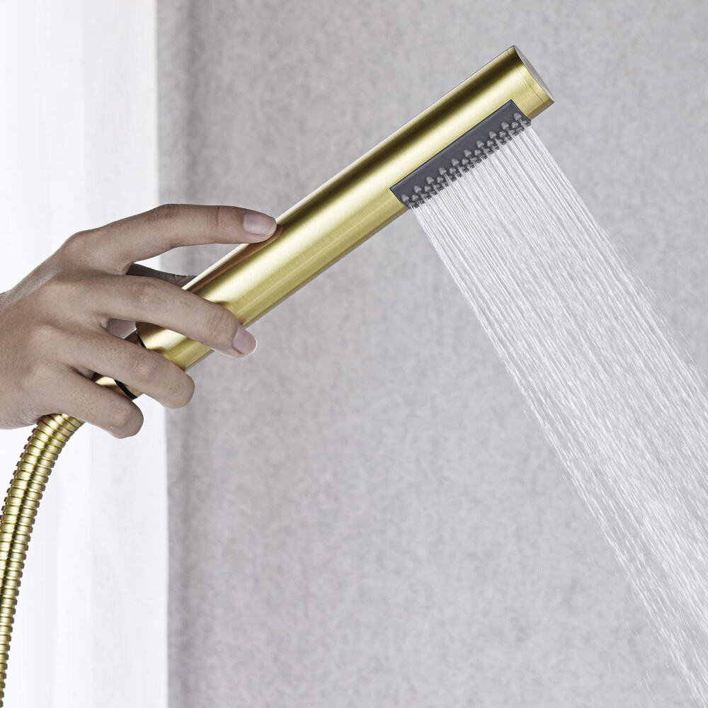 Freestanding Tub Filler Waterfall Bathtub Faucet Chrome Floor Mount Brass Single Handle with Soft Hand Shower Bath Standing Tap manufacture