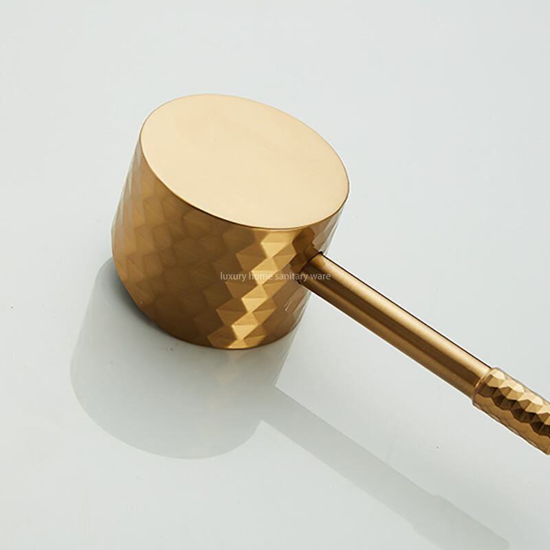 Factory Outlet Concealed Carved Handle Brushed Gold Luxury Brass Hidden Basin Bathroom Faucet Gold Ceramic Faucet Wall-mounted. factory