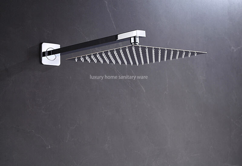High Quality Concealed Shower Set Wall Mounted Shower Faucet Thermostatic Square Shower System Rain Waterfall details
