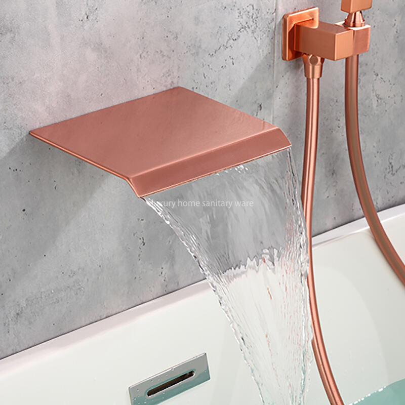 Hot Sale Bathtub Faucet with Hand-held Shower Concealed Bathtub Faucet Bathroom Hot and Cold Shower Three-piece Set manufacture