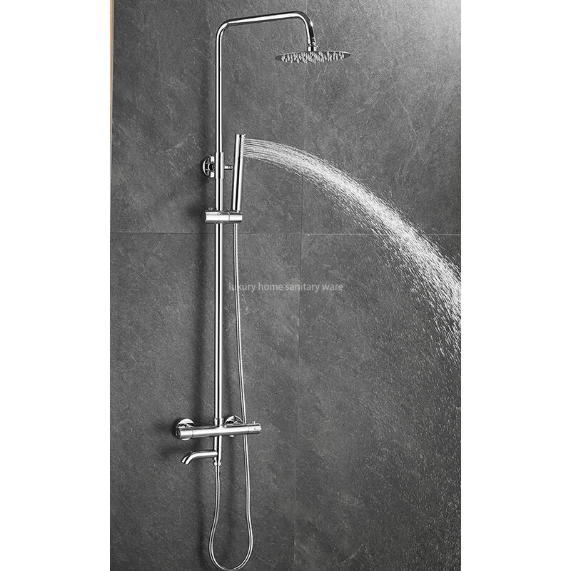 High Quality Electroplated Round bar Constant Temperature Shower Faucet Set Constant Temperature Shower Set details