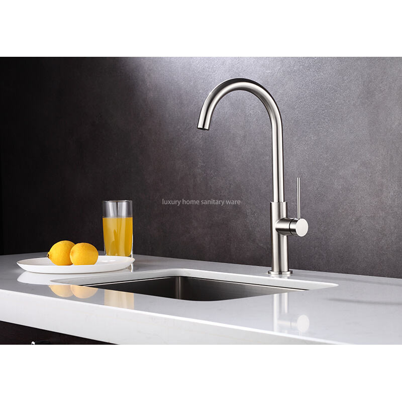 Modern Simple Kitchen Sink Faucet Household Hot and Cold Multifunctional Telescopic Rotary Pull Faucet manufacture