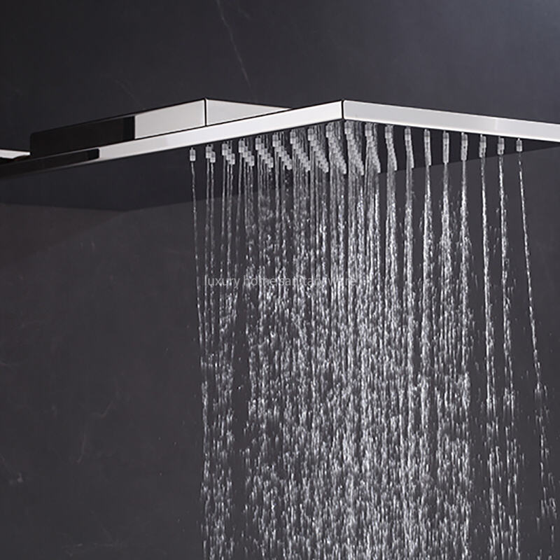 Modern Bathroom Shower Faucet Hidden Installation Luxury Shower System Large Top Spray square Shower Set details
