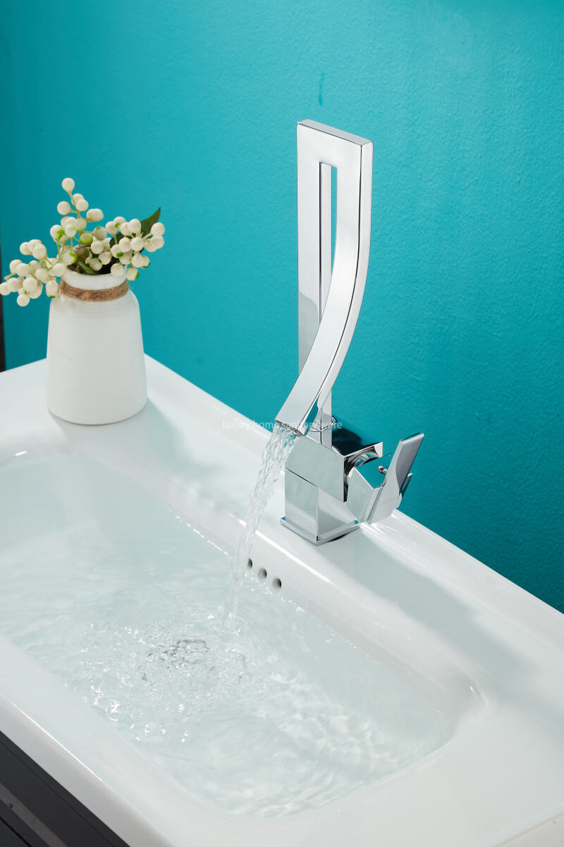 Factory Direct Creative Door Tube-electroplating Waterfall Basin Faucet Stainless Steel Bathroom Sink Mixer Faucet manufacture
