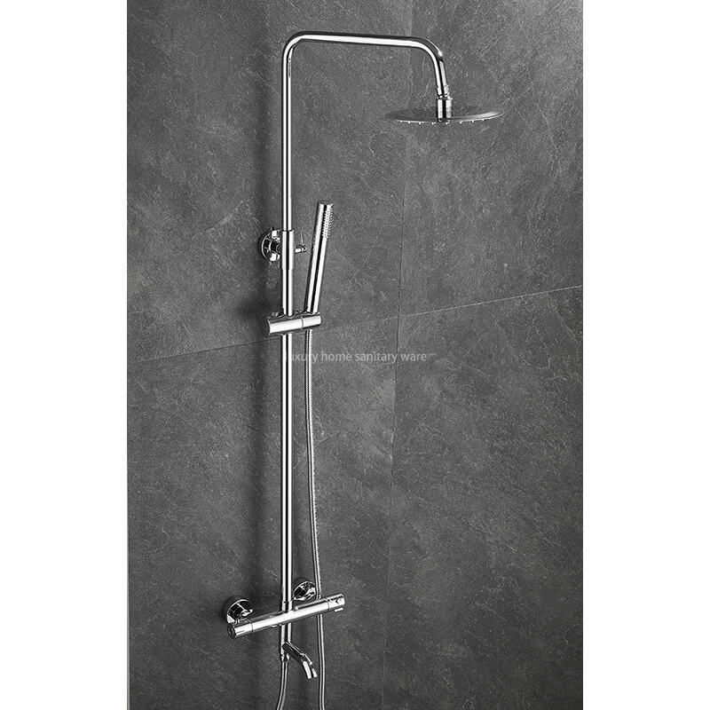 High Quality Electroplated Round bar Constant Temperature Shower Faucet Set Constant Temperature Shower Set details