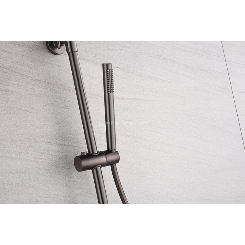 Modern Bathroom Circular Thermostat Mixer Shower Valve Overhead Rain Shower Hand-held Shower Faucet supplier