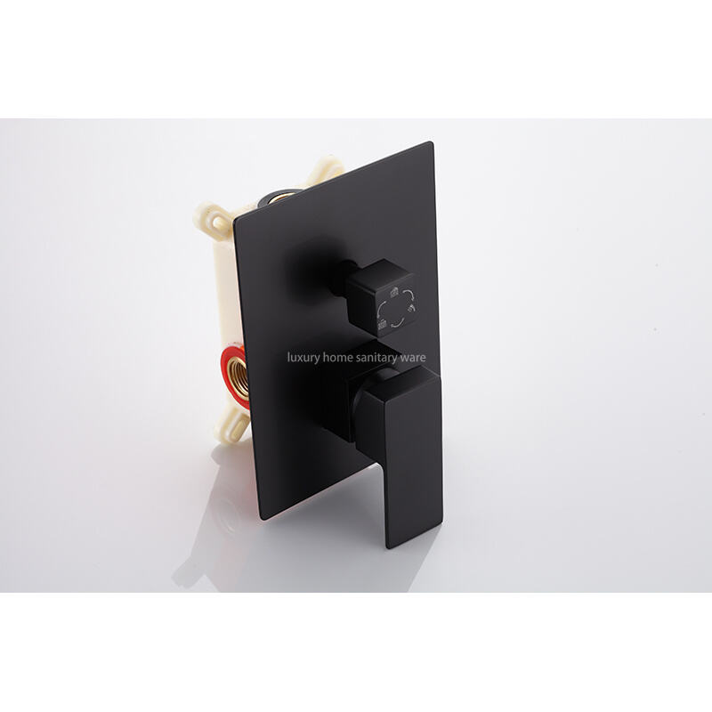 Modern Wall-mounted Constant Temperature Bathroom Shower Faucet Set System Ceiling Rain Shower Black Brass Shower Head factory