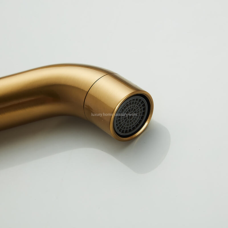 Factory Outlet Concealed Carved Handle Brushed Gold Luxury Brass Hidden Basin Bathroom Faucet Gold Ceramic Faucet Wall-mounted. details