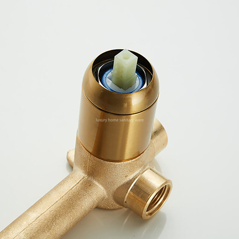 Factory Outlet Concealed Carved Handle Brushed Gold Luxury Brass Hidden Basin Bathroom Faucet Gold Ceramic Faucet Wall-mounted. manufacture