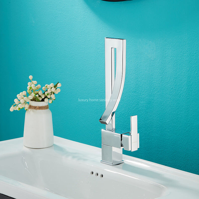 Factory Direct Creative Door Tube-electroplating Waterfall Basin Faucet Stainless Steel Bathroom Sink Mixer Faucet factory