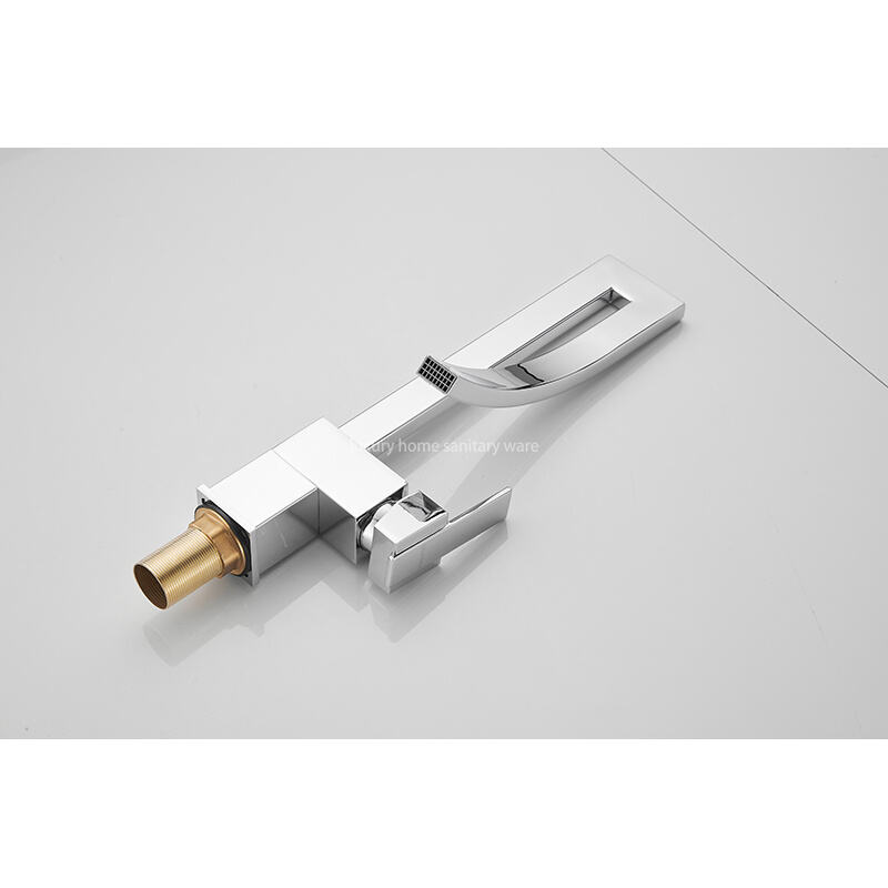 Factory Direct Creative Door Tube-electroplating Waterfall Basin Faucet Stainless Steel Bathroom Sink Mixer Faucet supplier