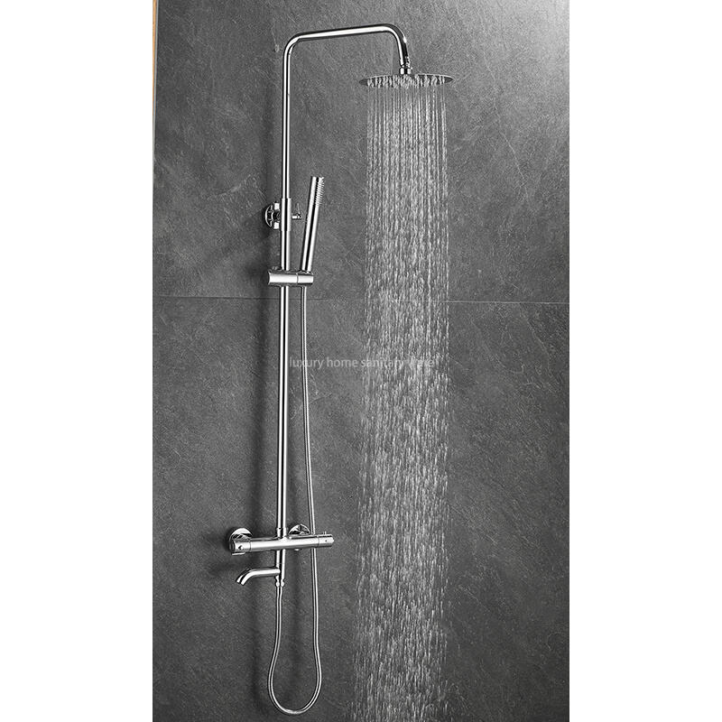 High Quality Electroplated Round bar Constant Temperature Shower Faucet Set Constant Temperature Shower Set manufacture