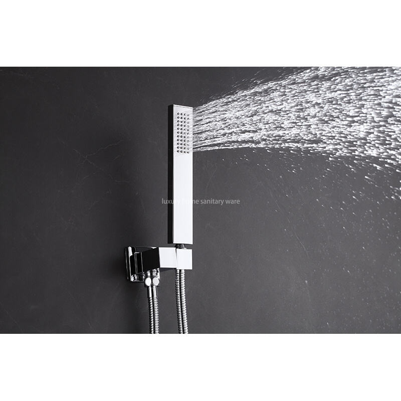 High-quality Concealed Electroplating Shower Faucet Set Waterfall Rain Mixer System Villa Hotel Bathroom Hidden supplier