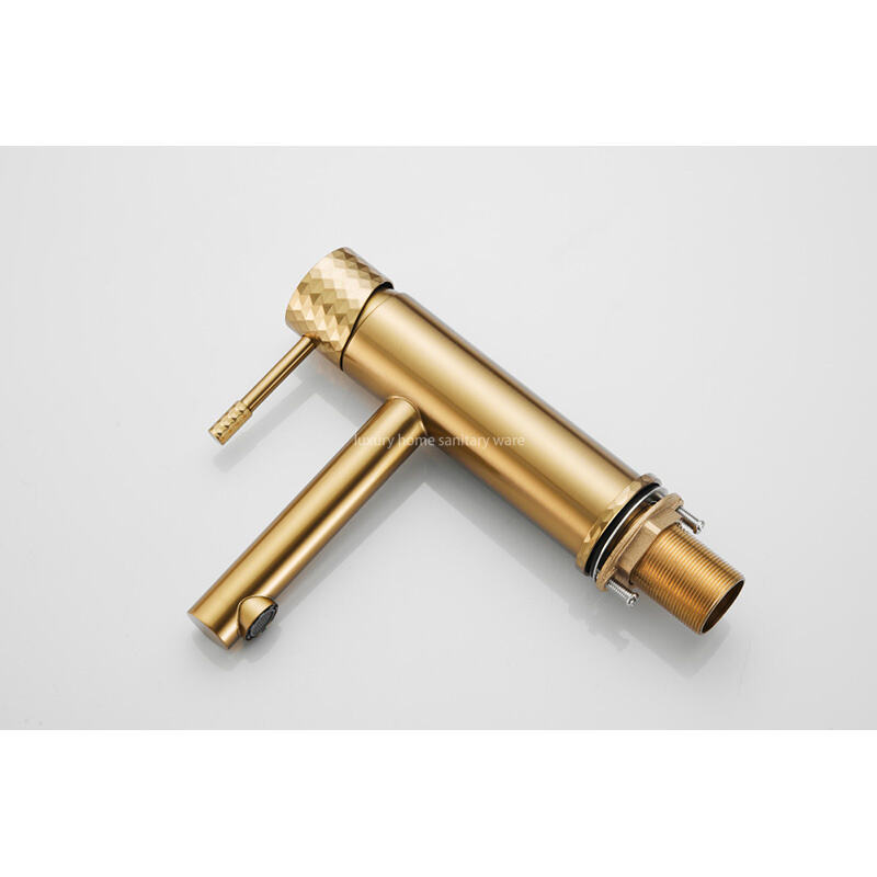 Hot Luxury Home New Bathroom Bidet Faucet Basin Short Straight Mouth-carved Handle-brushed Gold details