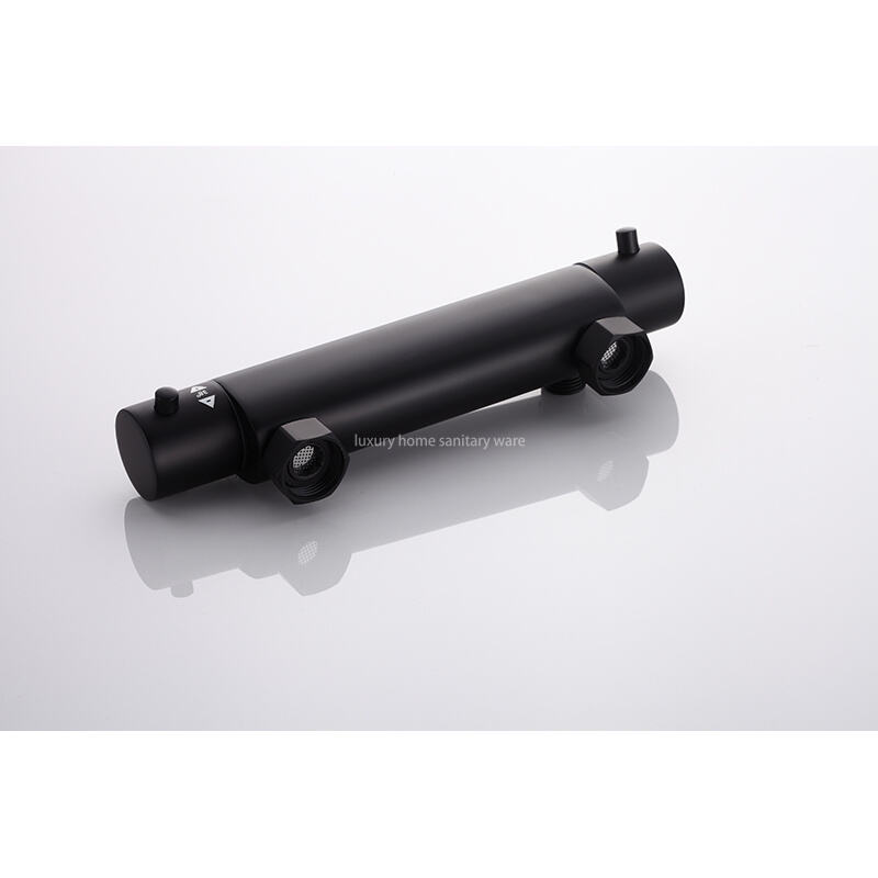 Round Overhead Rain Hand-held Riser Shower Set Black Constant Temperature Shower Mixer Set Shower System supplier