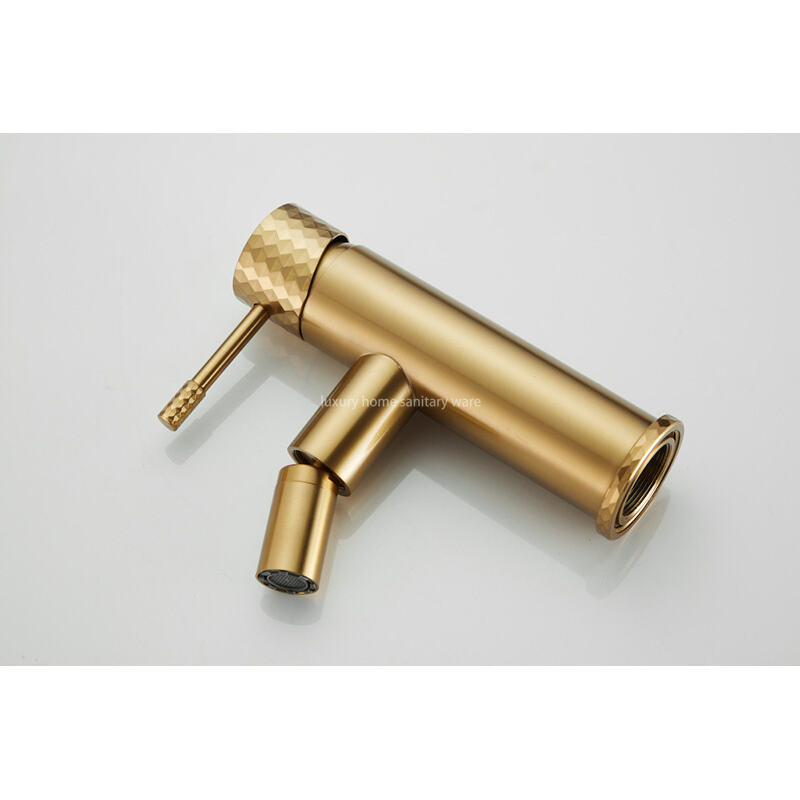 Luxury Home New Basin Washbasin Long Mouth-carved Handle-brushed Gold Bathroom Bidet Faucet Table supplier