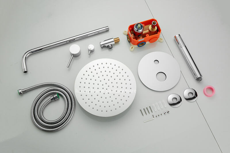 High Quality Carved Handle Electroplating Shower Set Modern Bathroom Concealed Shower Faucet Brass Bathroom Rain System Set factory