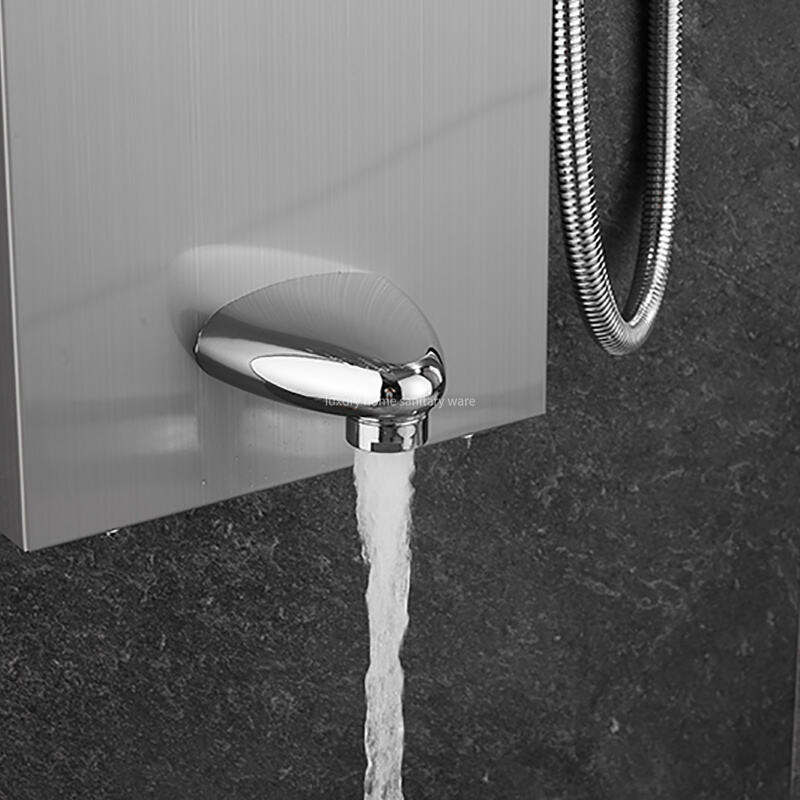 Best-selling Luxury Electroplating Shower Screen Multifunctional Bathroom Wall-mounted Waterfall Shower Panel details