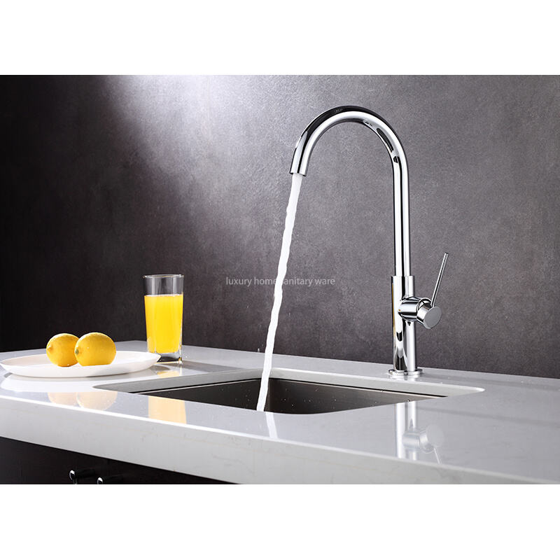 Modern Simple Kitchen Sink Faucet Household Hot and Cold Multifunctional Telescopic Rotary Pull Faucet factory