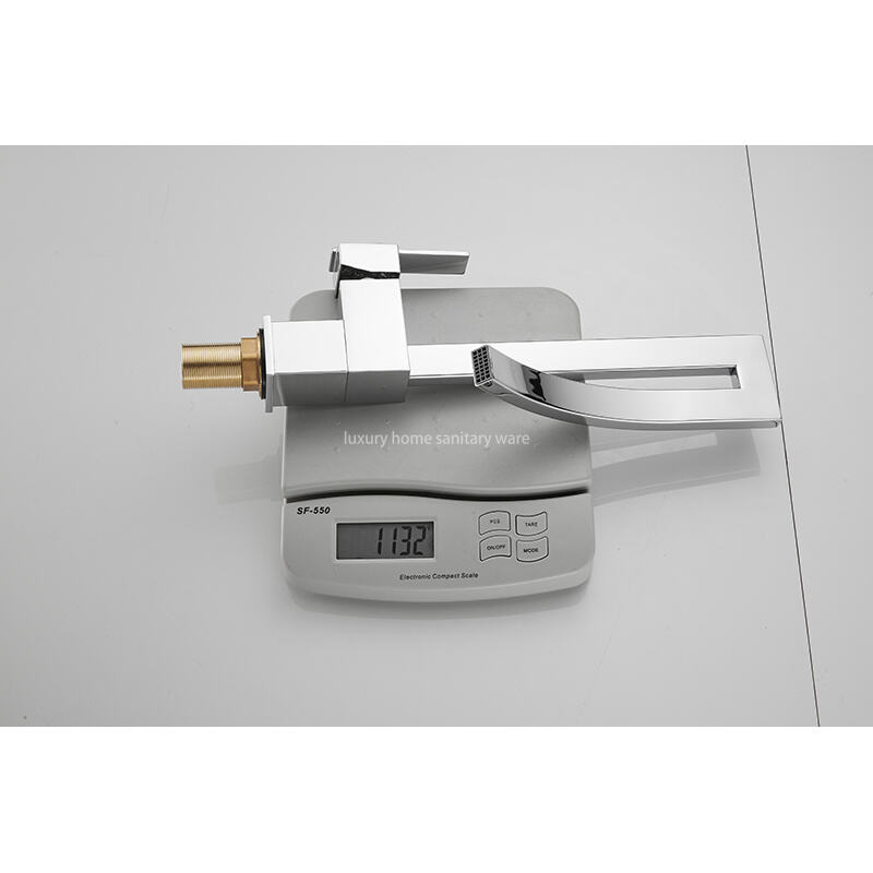 Factory Direct Creative Door Tube-electroplating Waterfall Basin Faucet Stainless Steel Bathroom Sink Mixer Faucet manufacture